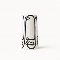 Cara Pillar Vase, Short, White