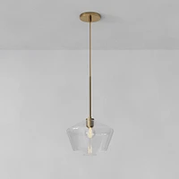 Sculptural Glass Geo Pendant Light - Large (Clear) | West Elm