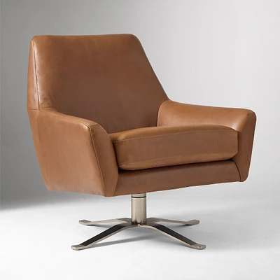 Lucas Leather Swivel Chair  | West Elm