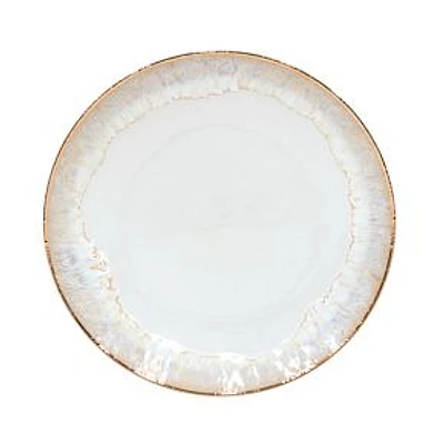 Taormina Gold-Rimmed Dinner Pate, White, Set of 4