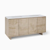 Anton Double Bathroom Vanity, 68", Burnt Wax, White Quartz Top