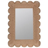 Brooke Rattan Wall Mirror, Natural, 29"Wx40.5"H