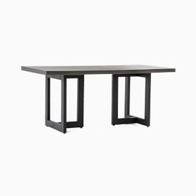 Malfa 69" Outdoor Rectangle Dining Table, Black Lavastone