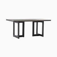 Malfa 69" Outdoor Rectangle Dining Table, Black Lavastone