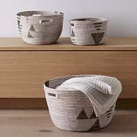 Graphic Printed Baskets, Nested, Black/White, Set of 3