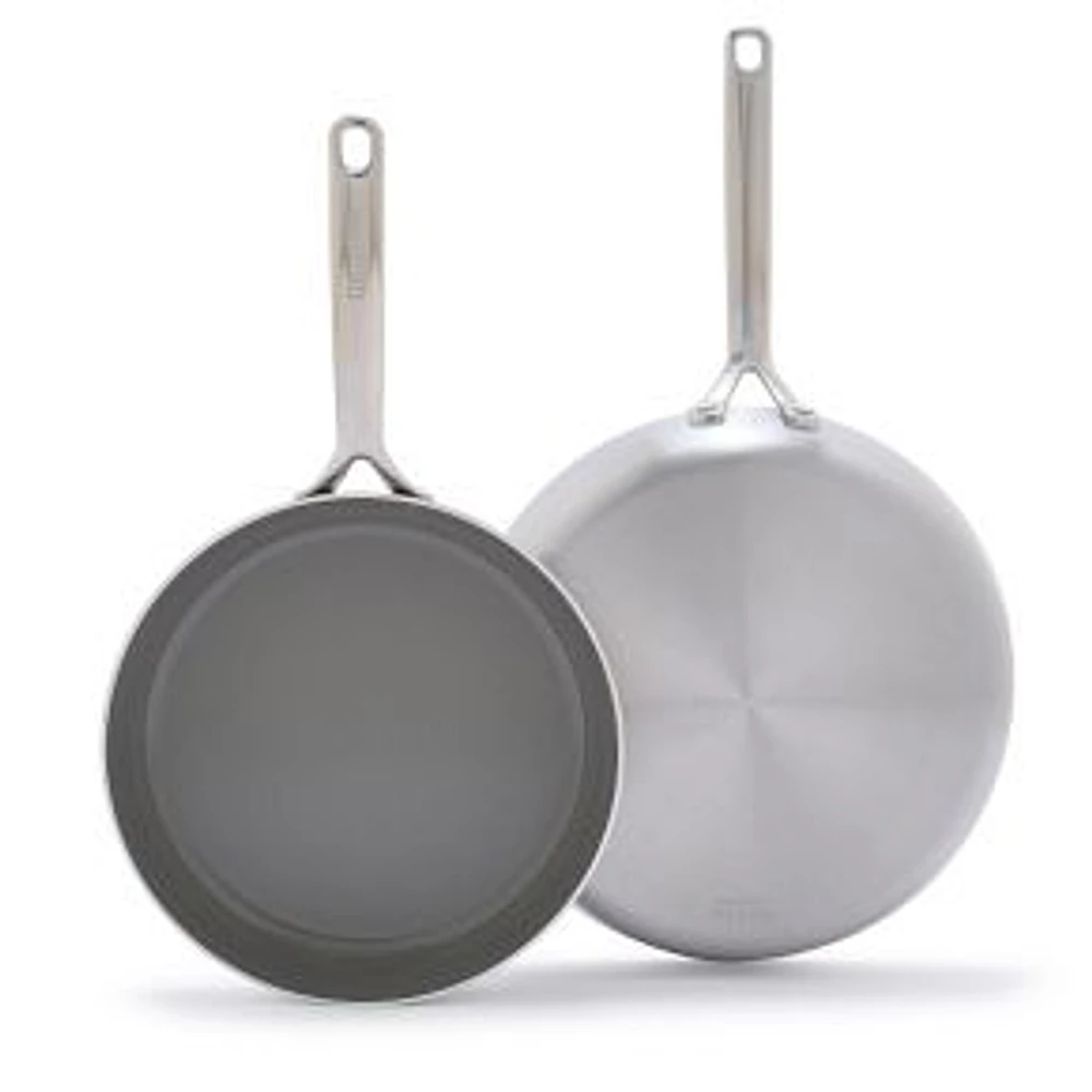 GreenPan GP5 Stainless Steel 2-Piece Frypan Set, 10" and 12"