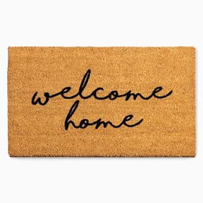 Welcome Home Doormat Coir Doormat With Vinyl Backing Black Writing 30X18