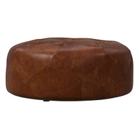 Brighton Leather Ottoman | West Elm