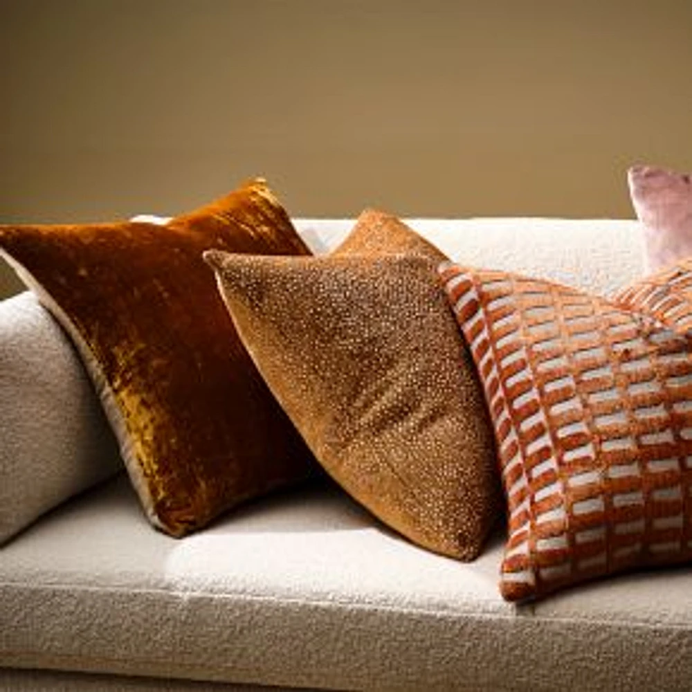 Dotted Chenille Jacquard Pillow Cover, 20"x20", Golden Oak