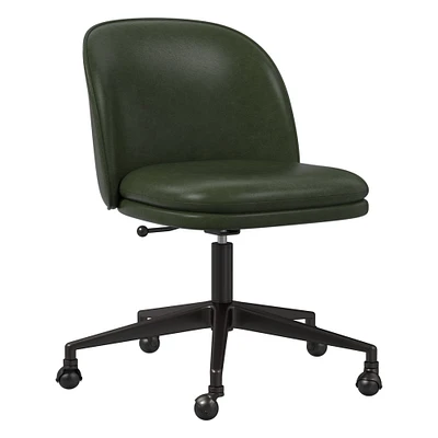 Wayne Office Chair Armless, Saddle Leather, Nut, Dark Bronze