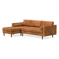 Dennes Leather 2 Piece Chaise Sectional | Sofa With West Elm