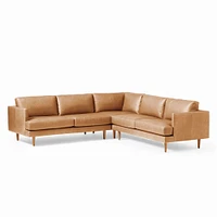 Haven Loft Set 03: LA Sofa, Corner, RA Saddle Leather, Nut, Pecan, Trillium