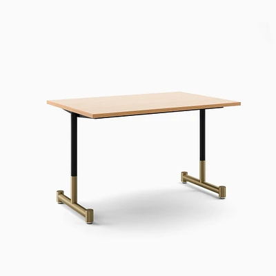 Restaurant Table:Top 32" x 48" Rect: Sand: Dining Ht ADA Base: Bronze/Brass