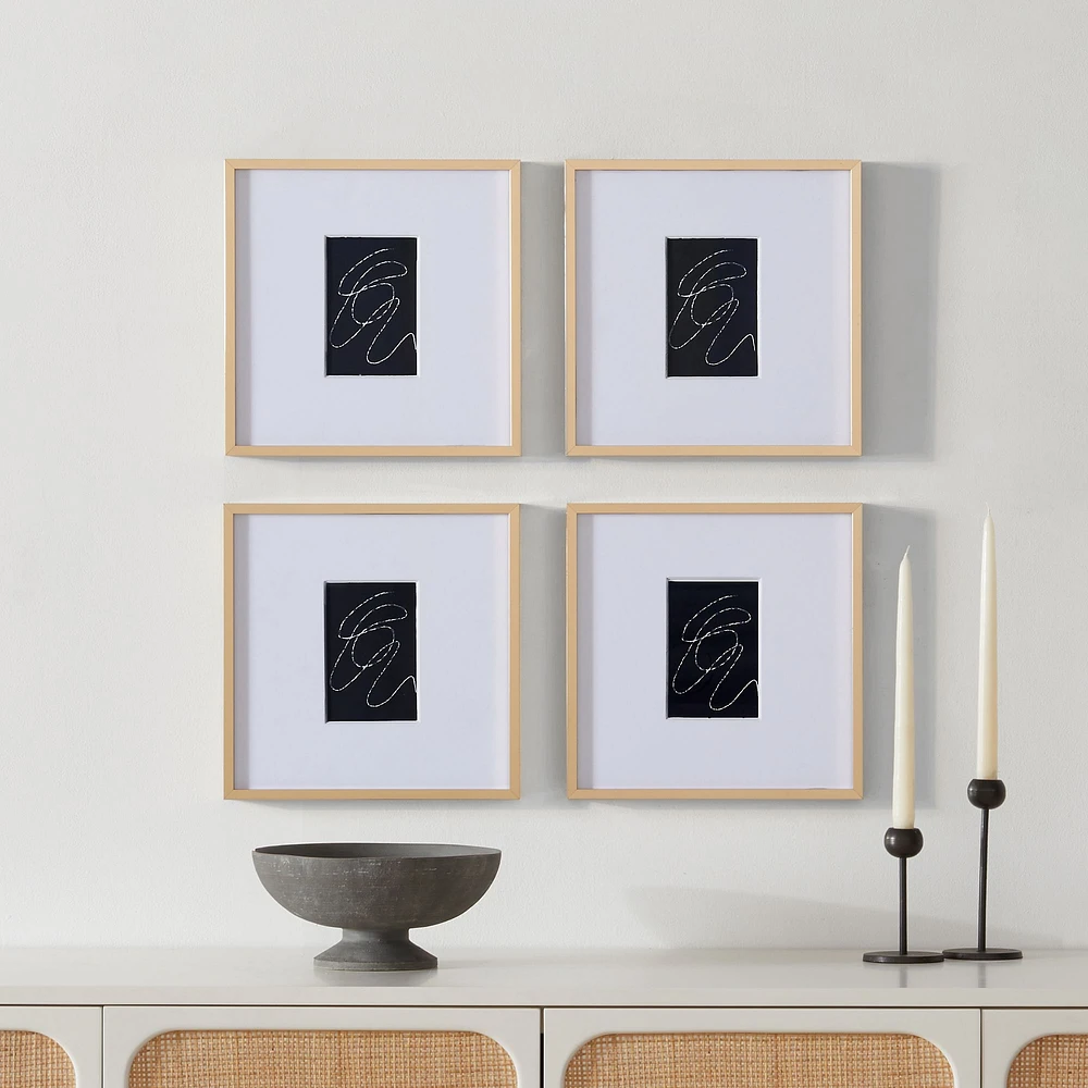 Multi-Mat Metal Gallery Frame, Polished Brass, 5x7