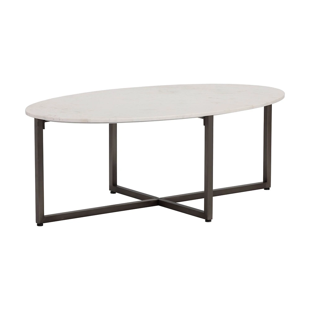 Minimal Marble & Steel Coffee Table | West Elm