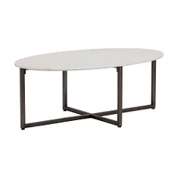 Minimal Marble & Steel Coffee Table | West Elm