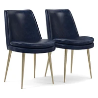 Finley Low-Back Leather Dining Chair (Set of 2) | West Elm