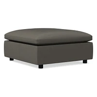 Marin Leather Ottoman | West Elm