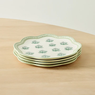 Rhode Dinnerware Salad Plate, Printed Alabaster, Set of 4