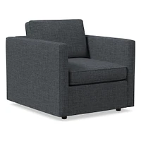 PACK: Harris Fitted Slipcover Chair, Poly, Yarn Dyed Linen Weave, Pewter, Concealed Support