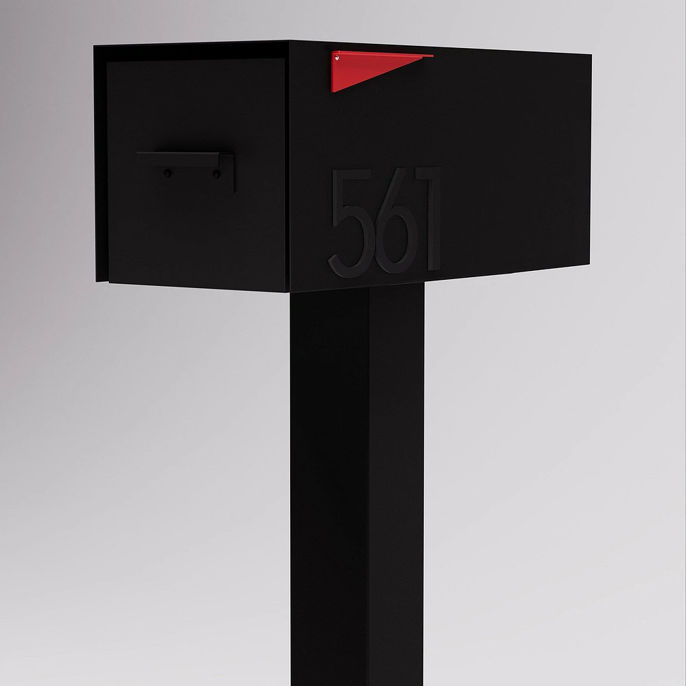 Post & Porch Malone Post-Mounted Mailbox, Black/Black