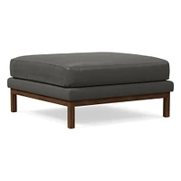 Dekalb Ottoman, Poly, Ludlow Leather, gray Smoke, Acorn