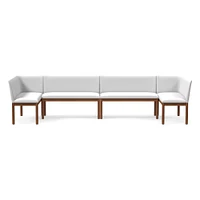 Hargrove Banquette  2 Benches + Left Arm Single Right YDLW Alabaster Cool Walnut