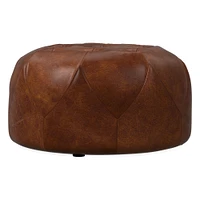 Brighton Leather Ottoman | West Elm