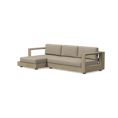 Telluride Sectional, Set 2: Left Arm Chaise + Right Sofa Cushion Cover, Canvas, Natural