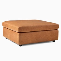 Marin Leather Ottoman | West Elm