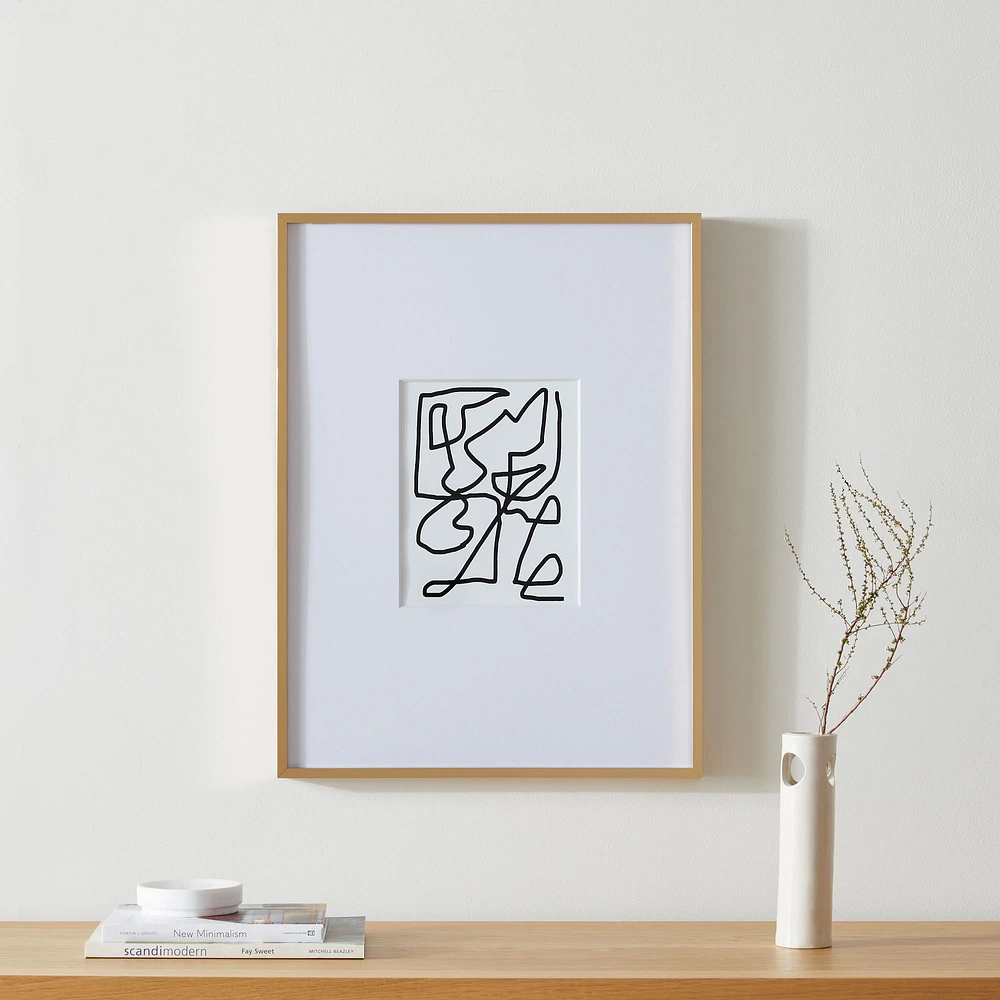 Multi-Mat Metal Gallery Frame, Polished Brass, 5x7