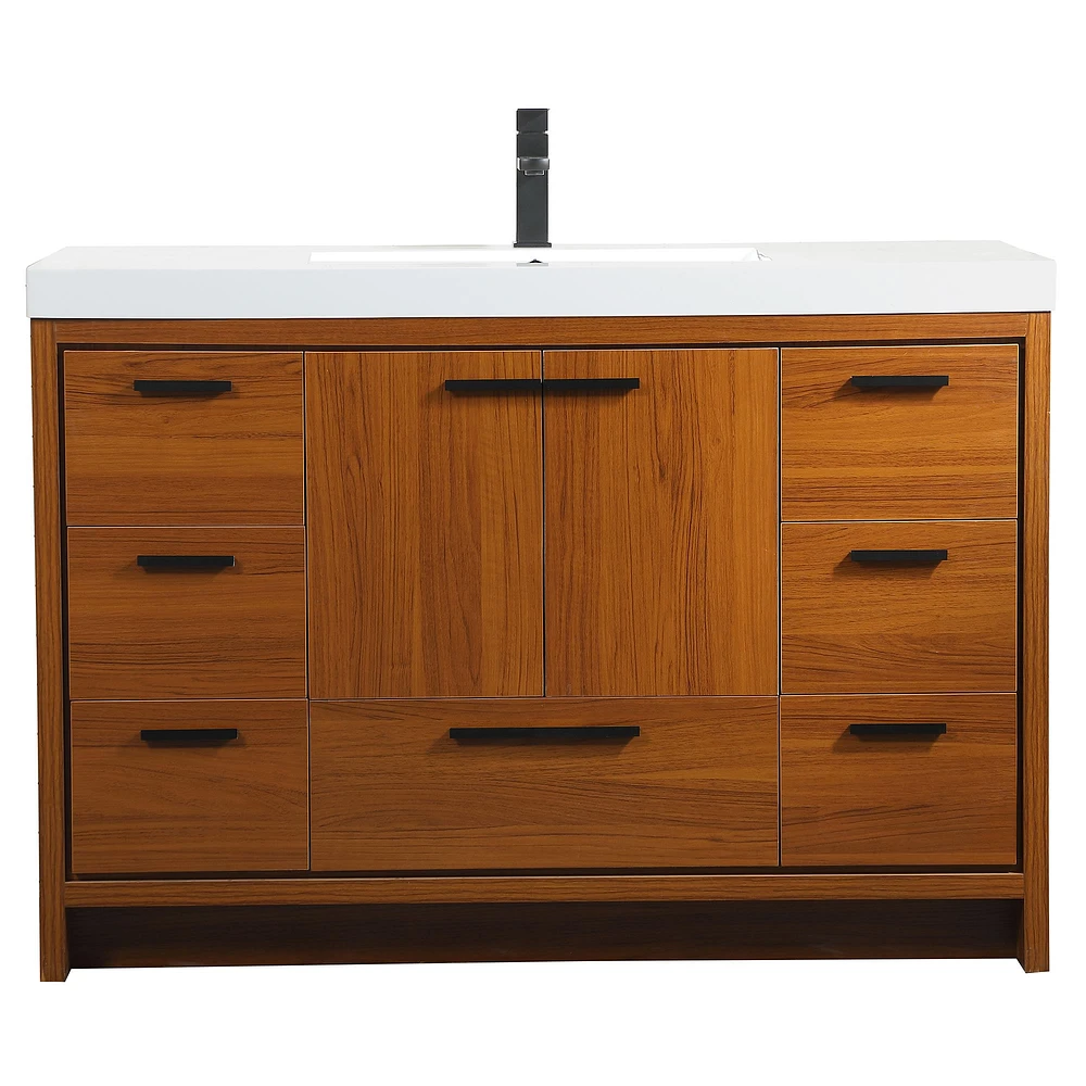 Donovan Single Bathroom Vanity, 24", Natural Oak