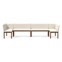 Hargrove Banquette  2 Benches + Left Arm Single Right YDLW Alabaster Cool Walnut