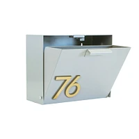 Cubby Wall Mounted Mailbox with Magnetic Wasatch House Numbers, White/Black