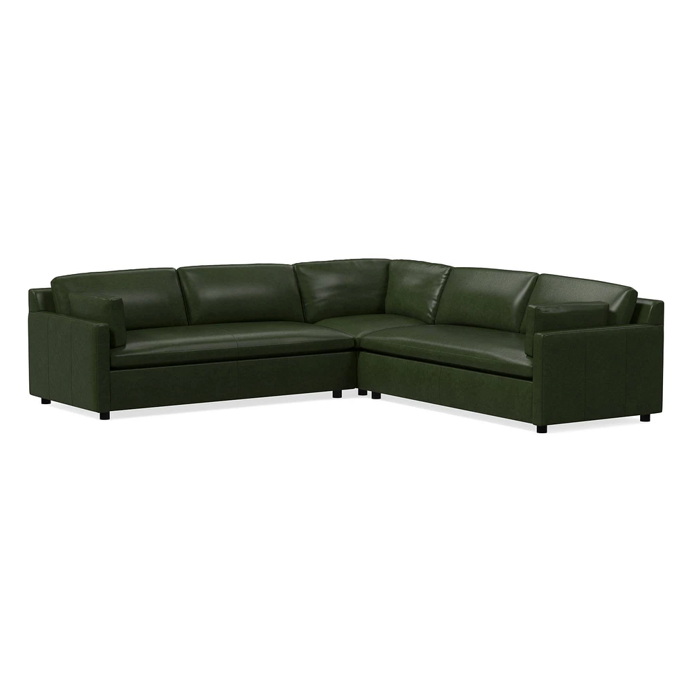 Marin Leather 3-Piece L-Shaped Sectional (114") | West Elm