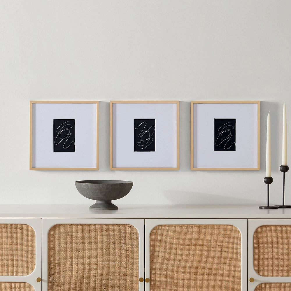 Multi-Mat Metal Gallery Frame, Polished Brass, 5x7