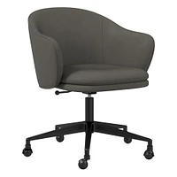 Wayne Leather Swivel Office Chair w/ Arms | West Elm