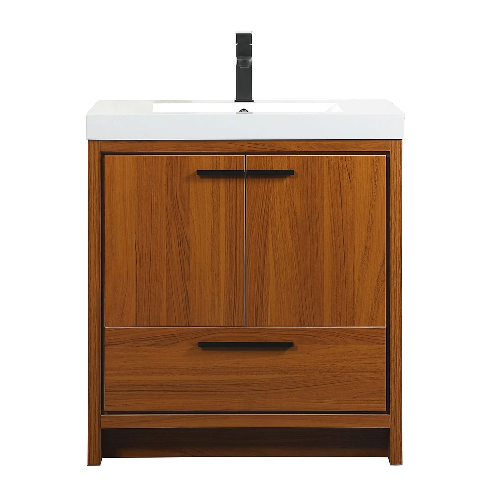 Donovan Single Bathroom Vanity, 24", Natural Oak