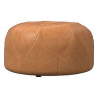 Brighton Leather Ottoman | West Elm