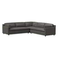 Marin Leather 3-Piece L-Shaped Sectional (114") | West Elm