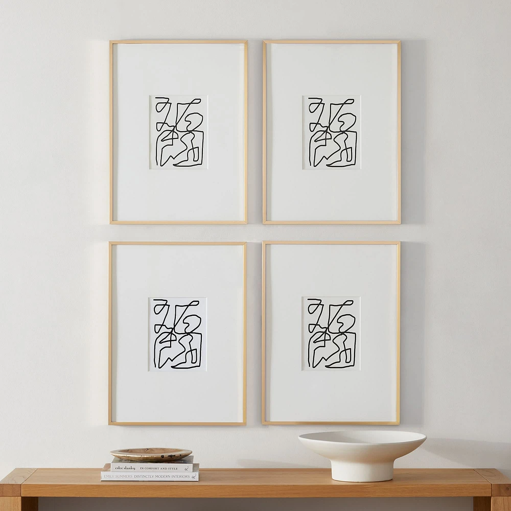 Multi-Mat Metal Gallery Frame, Polished Brass, 5x7