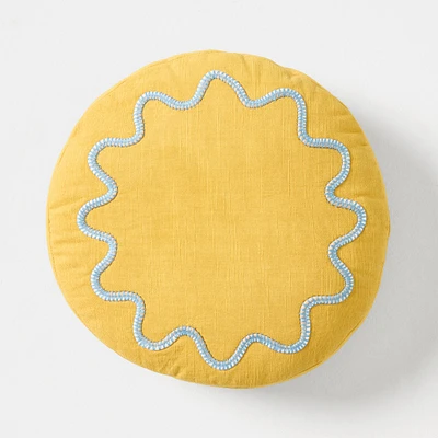 Collab Rhode Wiggle Round Pillow, Fair Green, 14"