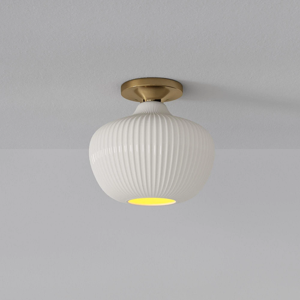 Sculptural Ribbed Flush Mount | West Elm