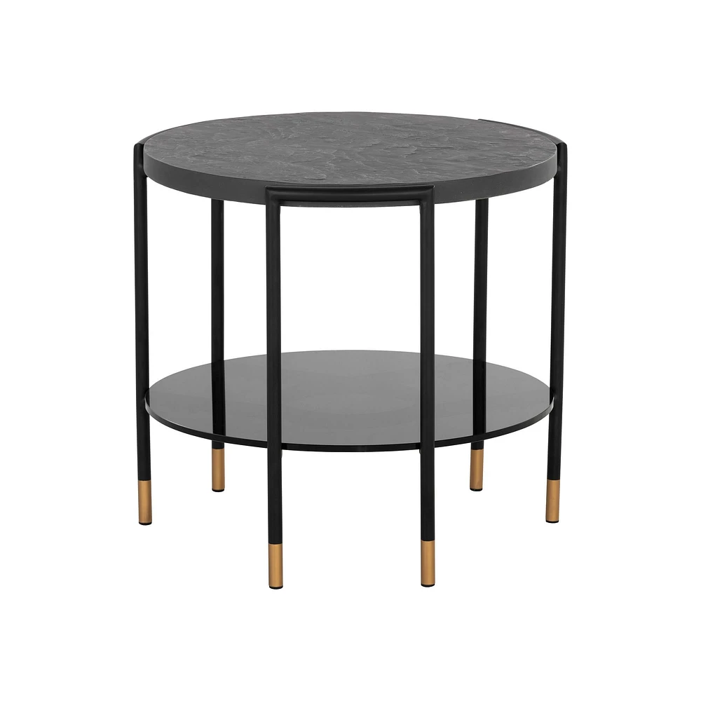 Lofted Gold-Footed Side Table | West Elm