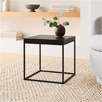 Oakland Coffee Table, Concrete Topped Rectilinear, Black