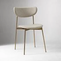 Chip & Dent: Modern Petal Fully Upholstered Dining Chair, Heathered Crosshatch, Natural