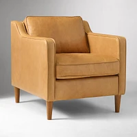 Hamilton Chair, Poly, Ludlow Leather, Gray Smoke, Almond