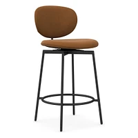 Flynn Counter Stool, Poly, Twill, Alabaster, Dark Bronze