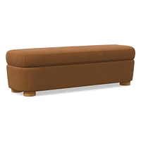 Leroy Storage Bench Performance Yarn Dyed Linen Weave Alabaster Almond on Ash Poly