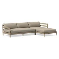 Hargrove Outdoor Right 2-Piece Chaise Sectional Cushion Covers, Canvas, Natural